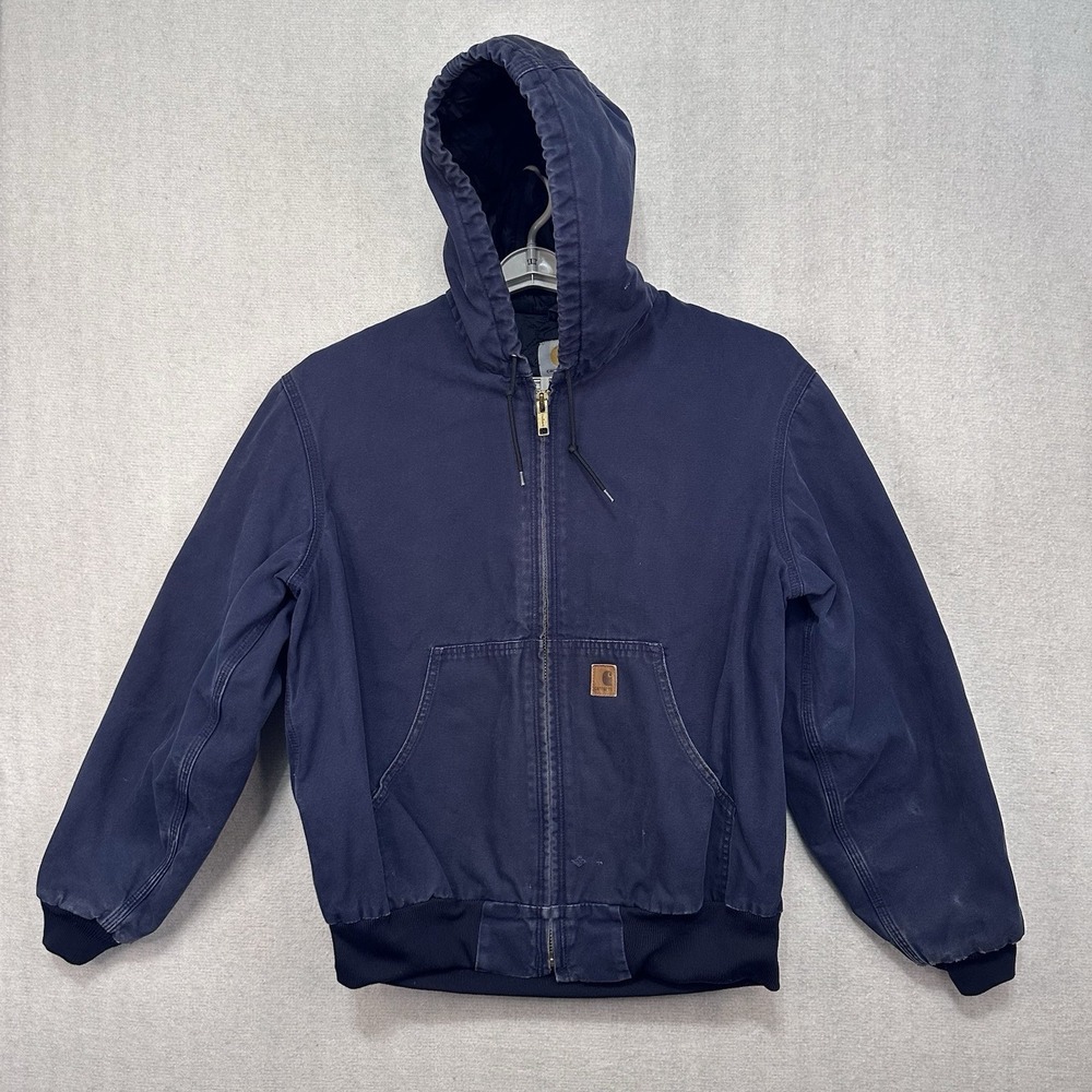 Carhartt J280 MDT Navy Hooded Jacket Active Large Insulated Full Zip 2011